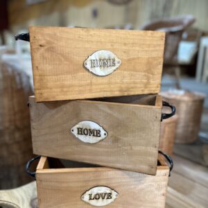 Cajón de Madera con Manijas 30 cm | Basket Shop