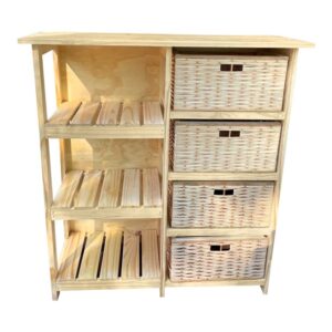 Cajonera 4 Canastos con Estante 90x105 cm | Basket Shop