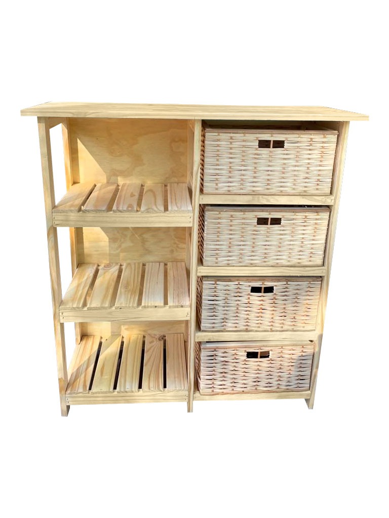 Cajonera 4 Canastos con Estante 90×105 cm | Basket Shop