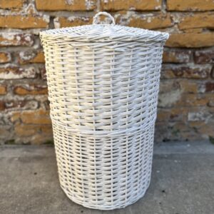 Canasto Guarda Ropa Blanco 40x60 cm con Tapa | Basket