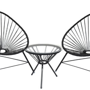 Juego Acapulco 2 Sillas + Mesa con Vidrio | Basket Shop