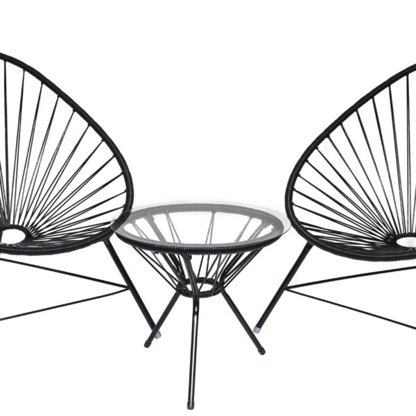 Juego Acapulco 2 Sillas + Mesa con Vidrio | Basket Shop