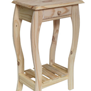 Mesa Perla Pata Curva Pino Natural 40 cm | Basket Shop