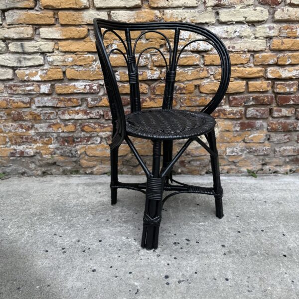 Silla Mar del Plata Negra Mimbre 60 cm | Basket Shop