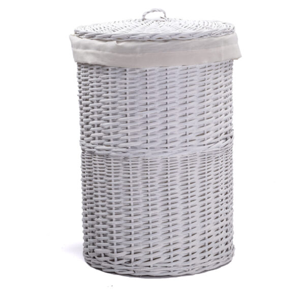 Canasto Guarda Ropa Blanco con Tela | Basket Shop