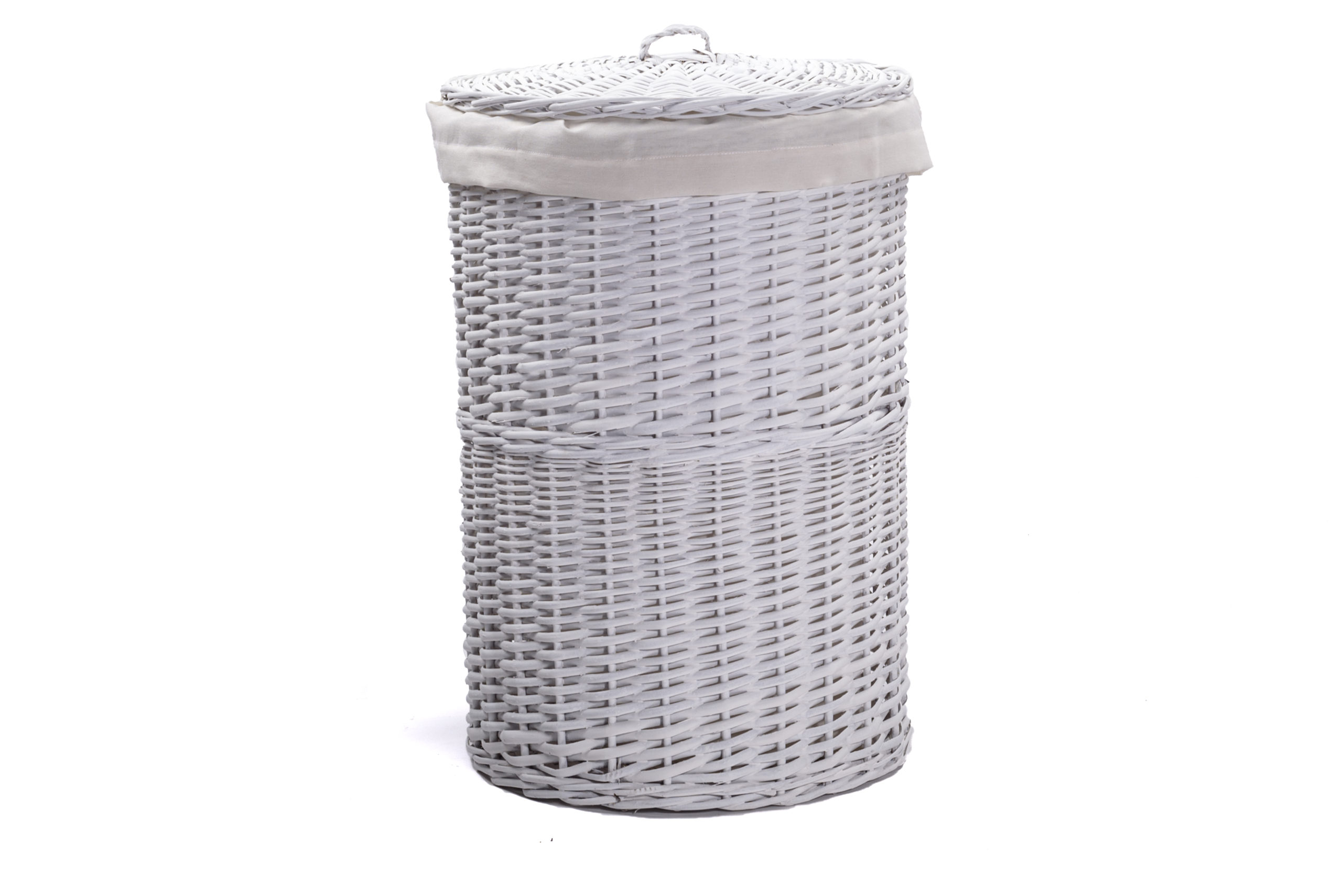 Canasto Guarda Ropa Blanco con Tela | Basket Shop