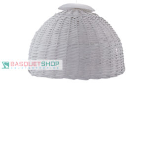 Lámpara Colgante de Mimbre Blanca 30x20 cm | Basket