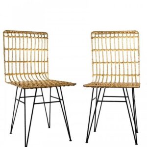 Silla Varillada Hierro y Mimbre | Basket Shop