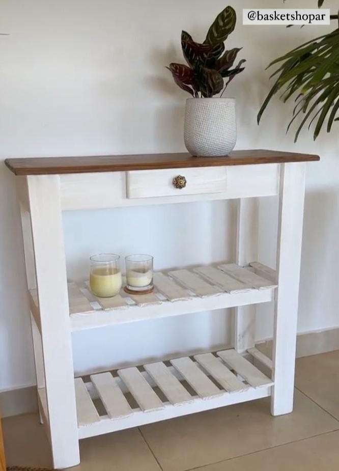 Mesa de Arrime 80×30 cm con Tapa Cetol | Basket Shop