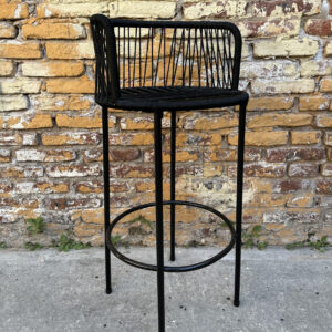 Banqueta Sofía Caño Hilo Negro Asiento 75 cm | Basket