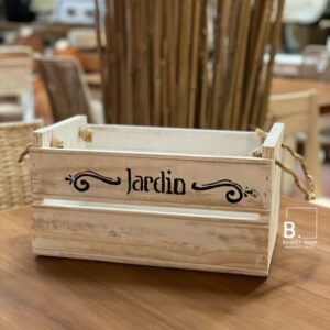 Cajón de Madera con Manijas de Soga 35 cm | Basket Shop