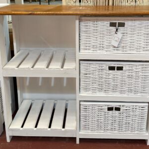 Cajonera 3 Canastos + Estante Tapa Cetol 90 cm | Basket