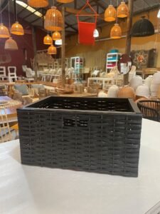 Canasto Mimbre Negro 40×30 cm Sin Tela | Basket Shop