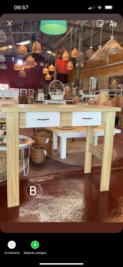 Escritorio de Pino Encerado 1 m | Basket Shop