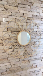 Espejo Flor Mediano Mimbre 70 cm | Basket Shop