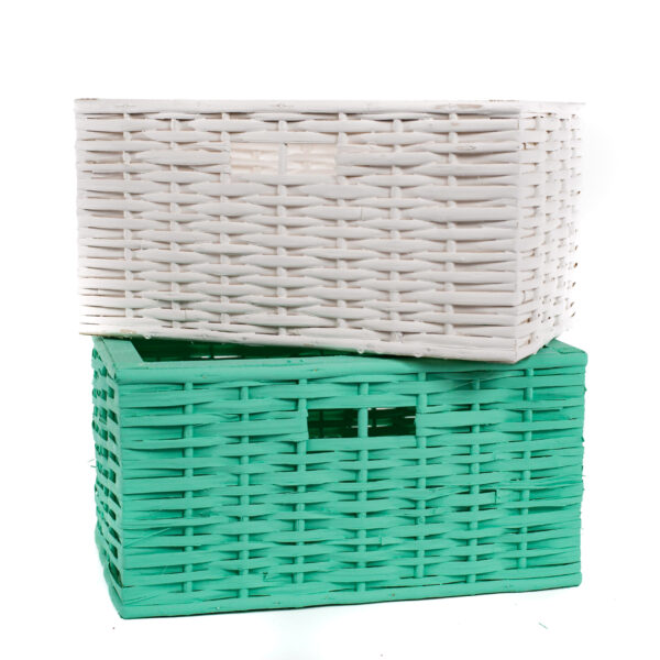 Canasto Mimbre Pintado 30x20 cm – Varios Colores | Basket