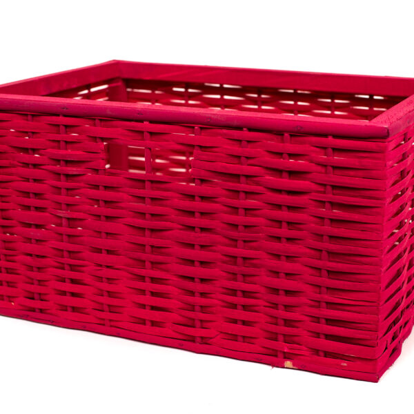 Canasto Mimbre Rojo 30x20 cm Pintado | Basket Shop