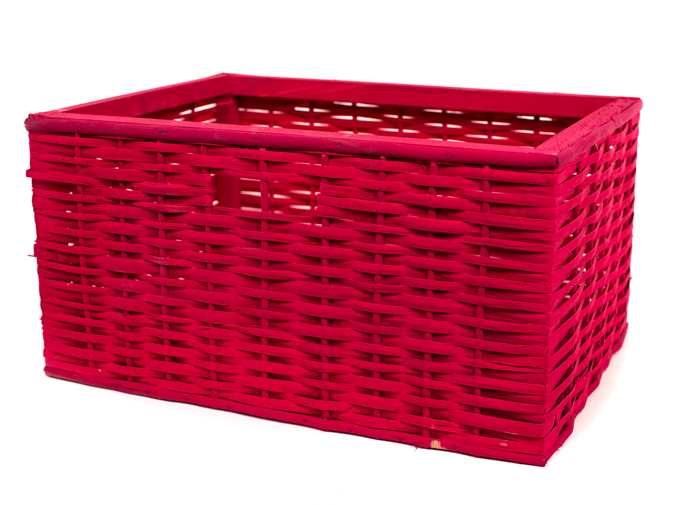 Canasto Mimbre Rojo 40×30 cm Pintado | Basket Shop