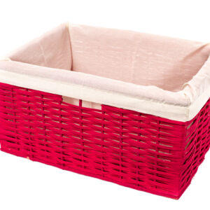 Canasto Mimbre Pintado con Tela 40x30x20 | Basket Shop