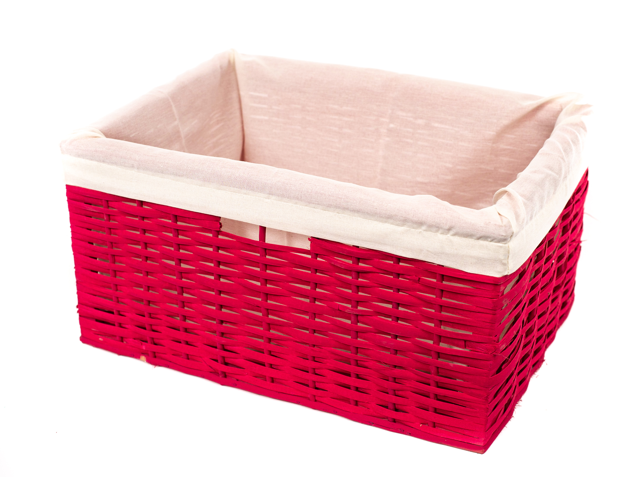 Canasto Mimbre Pintado con Tela 40x30x20 | Basket Shop