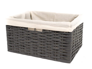 Canasto Mimbre Pintado con Tela 40x30x20 | Basket Shop