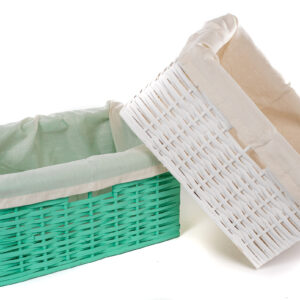 Canasto de Mimbre con Tela 40x30 cm | Basket Shop