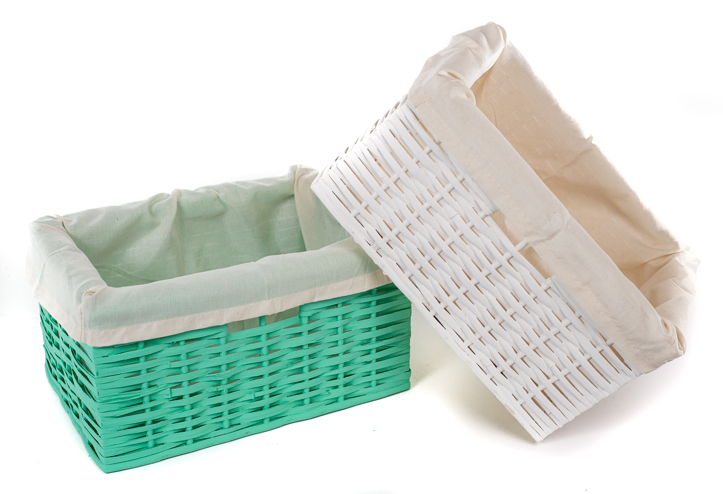 Canasto de Mimbre con Tela 40×30 cm | Basket Shop