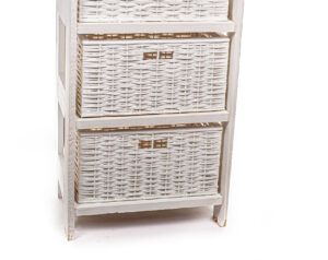 Cajonera Patinada Blanca 3 Canastos | Basket Shop