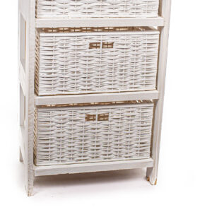 Cajonera Patinada Blanca 3 Canastos | Basket Shop