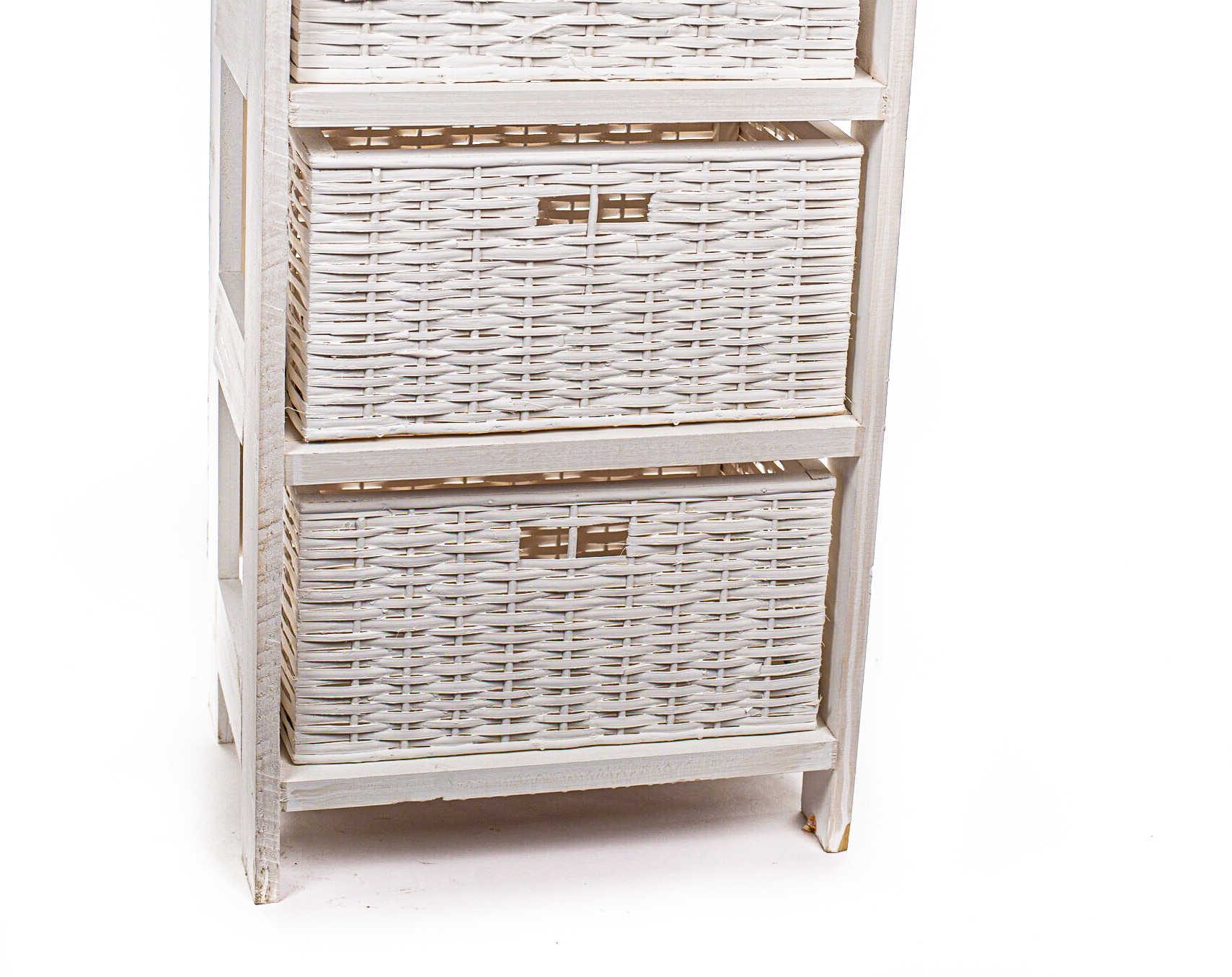 Cajonera Patinada Blanca 3 Canastos | Basket Shop