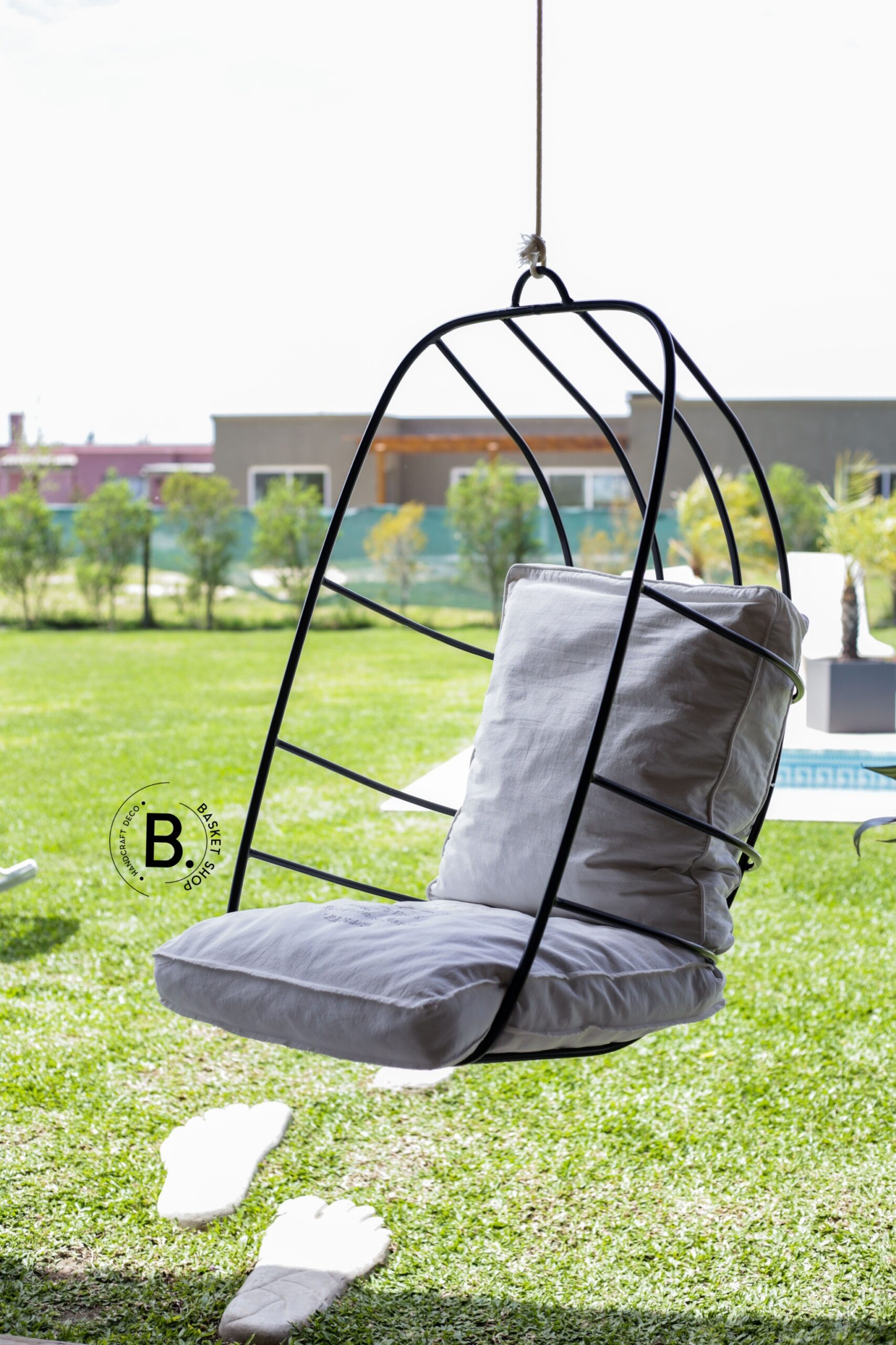 Hamaca Colgante Suri Negra 140 kg – Caño | Basket Shop