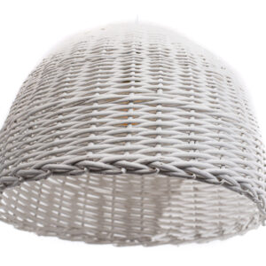 Lámpara Colgante de Mimbre Blanca 30x30 cm | Basket