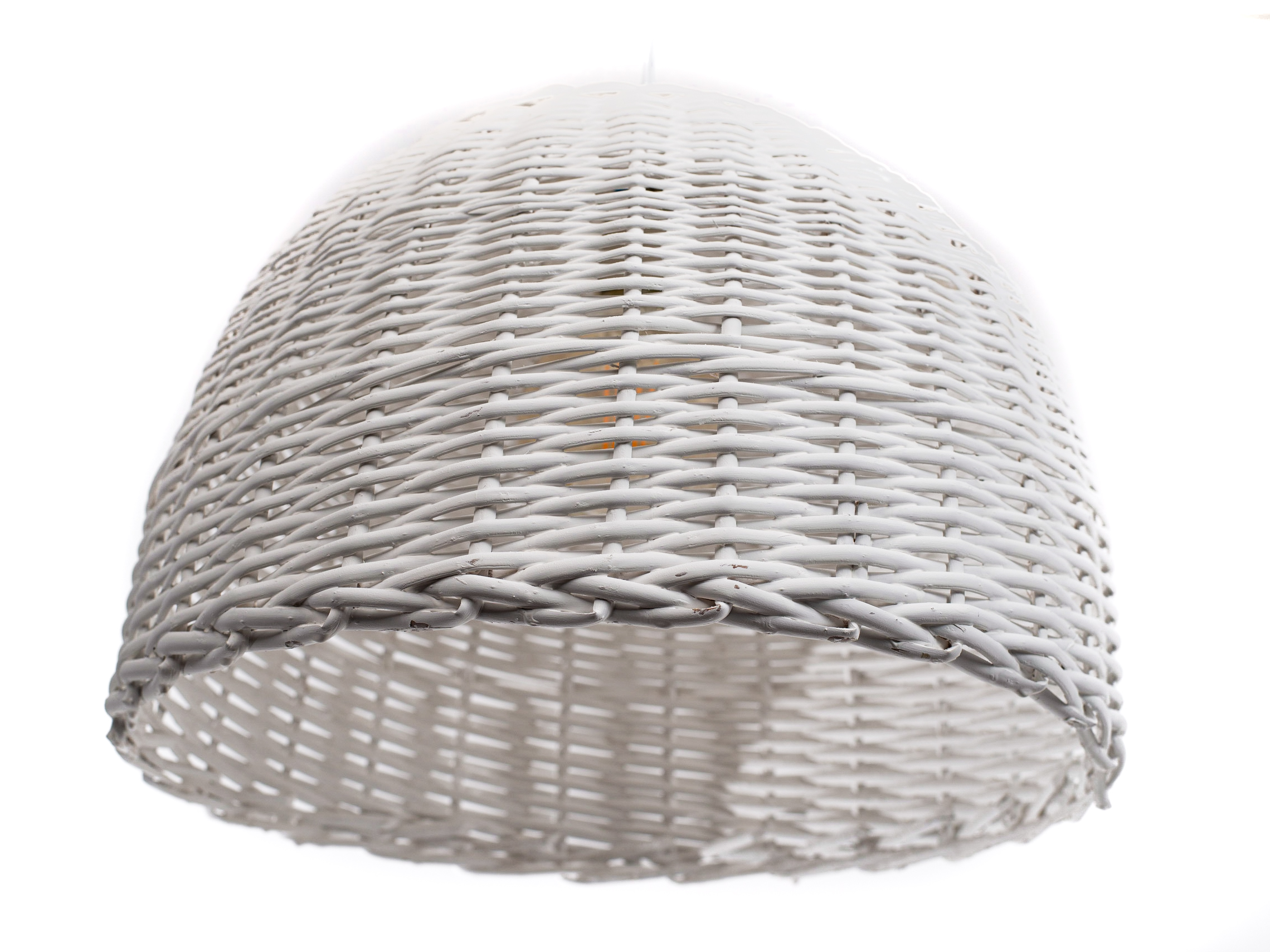 Lámpara Colgante de Mimbre Blanca 30×30 cm | Basket