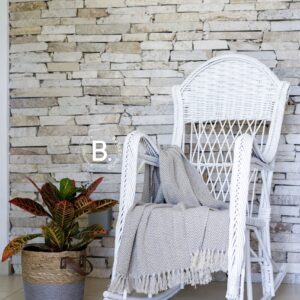 Sillón Mecedor Mimbre Pintado Blanco | Basket Shop