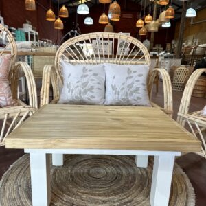 Mesa Ratona Asia 80 cm Base Blanca Tapa Cera | Basket