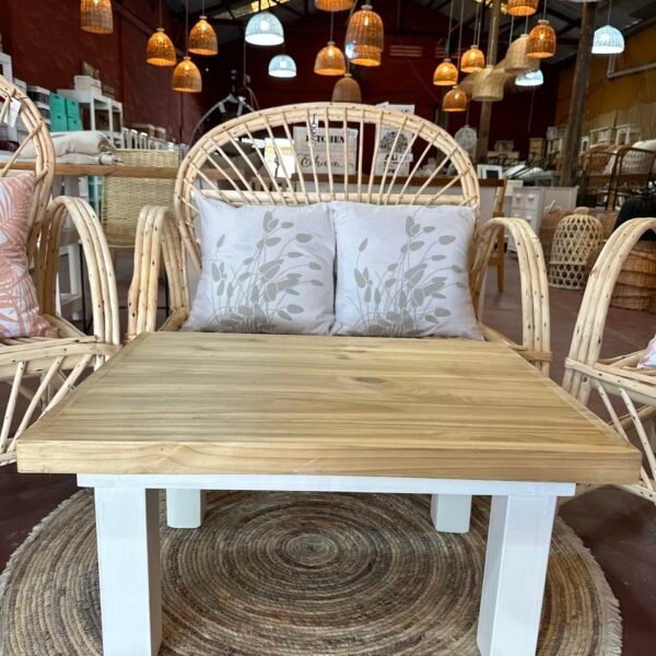 Mesa Ratona Asia 80 cm Base Blanca Tapa Cera | Basket