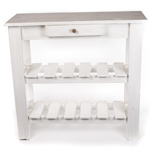 Mesa Arrime Patinada Blanca 100x40x80 | Basket Shop