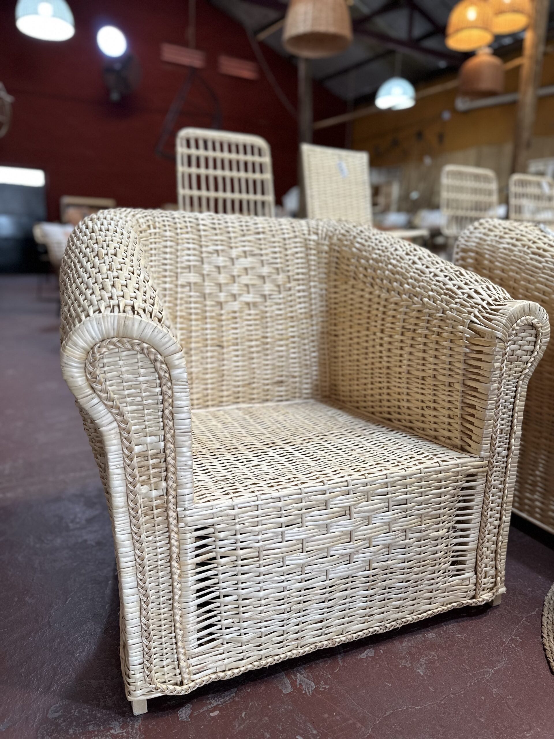 Sillón Valdivia Mimbre Clarito 80 cm | Basket Shop