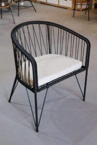Sillón Gervasoni – Caño y Tejido Yute Negro | Basket Shop