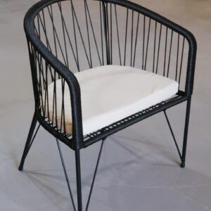 Sillón Gervasoni – Caño y Tejido Yute Negro | Basket Shop