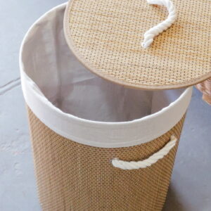 Canasto Guarda Ropa Bambú 35x50 cm con Tapa | Basket Shop