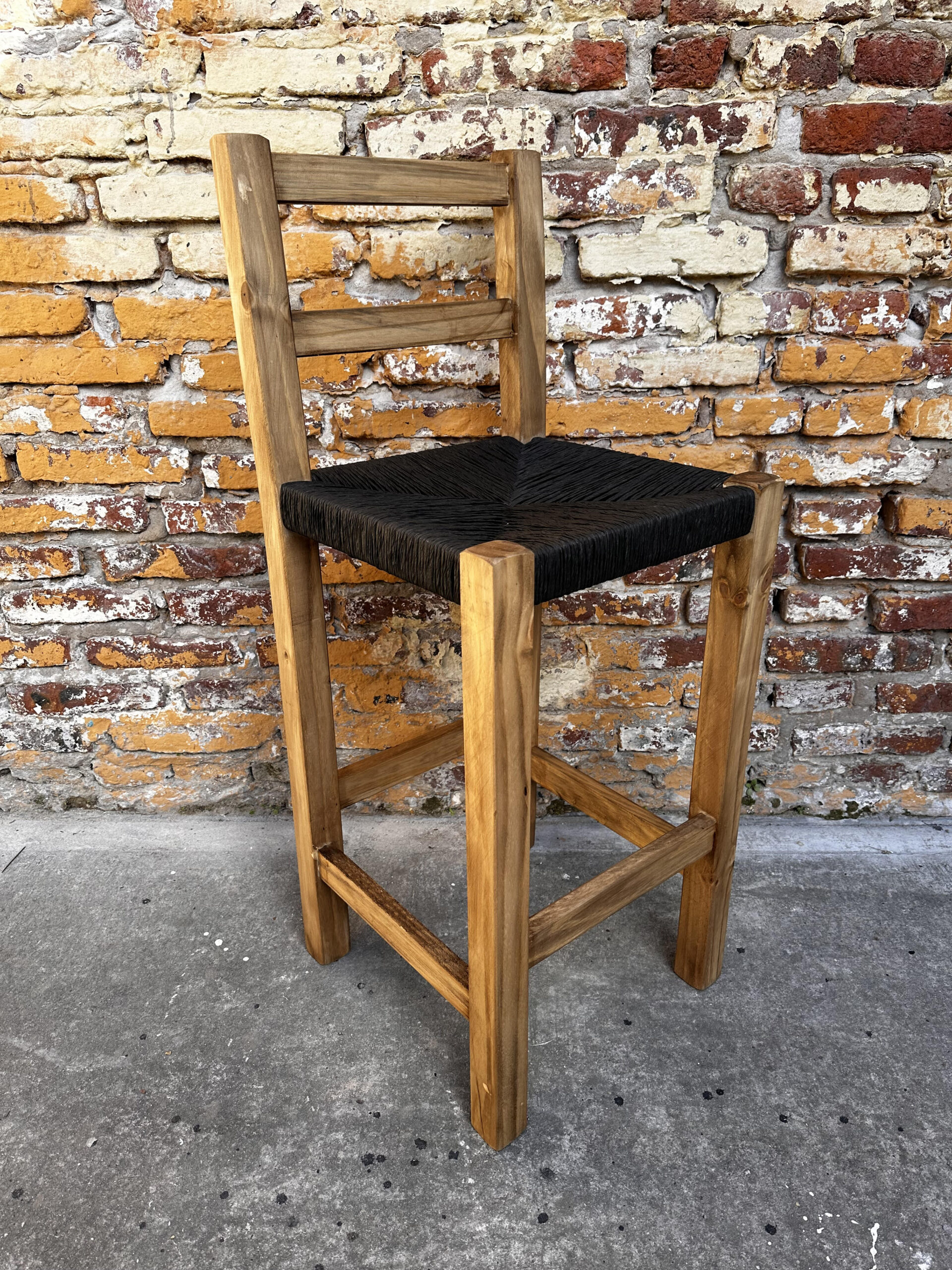 Banqueta Pino Encerado Craft Negro 75 cm | Basket Shop