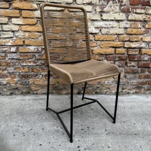 Silla Tulum Marrón – Caño y Yute 130 kg | Basket Shop