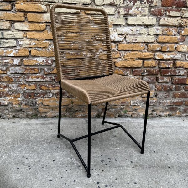 Silla Tulum Marrón – Caño y Yute 130 kg | Basket Shop