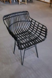 Sillón Coco Negro – Hierro y Mimbre Sintético | Basket