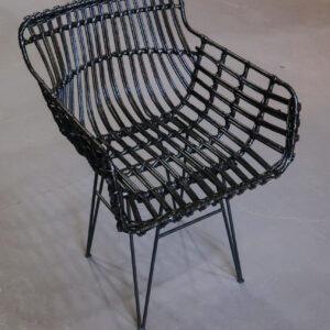 Sillón Coco Negro – Hierro y Mimbre Sintético | Basket
