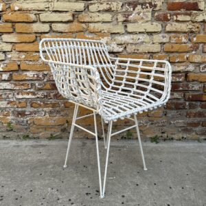 Sillón Coco Blanco – Hierro y Mimbre Sintético | Basket