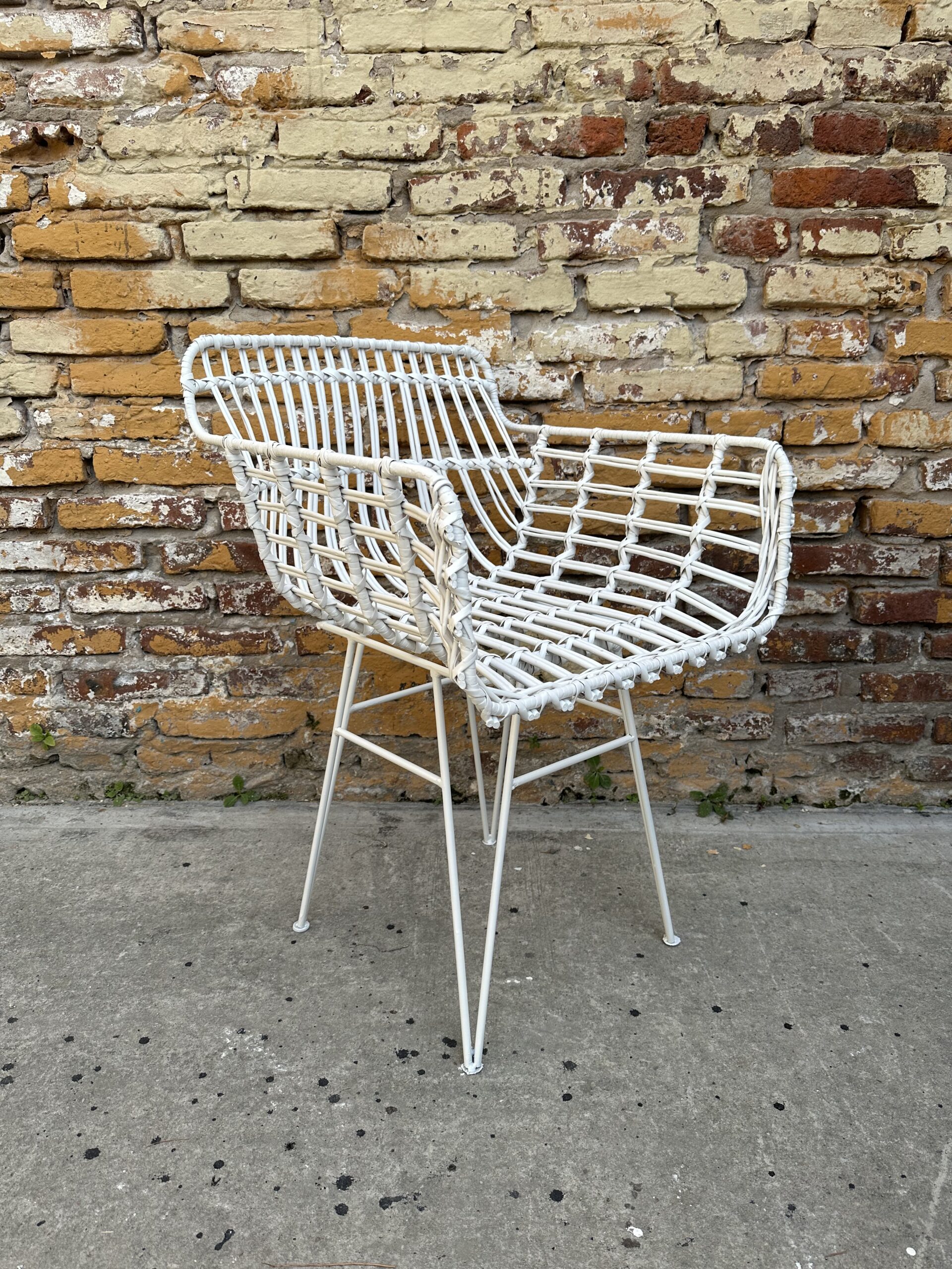 Sillón Coco Blanco – Hierro y Mimbre Sintético | Basket