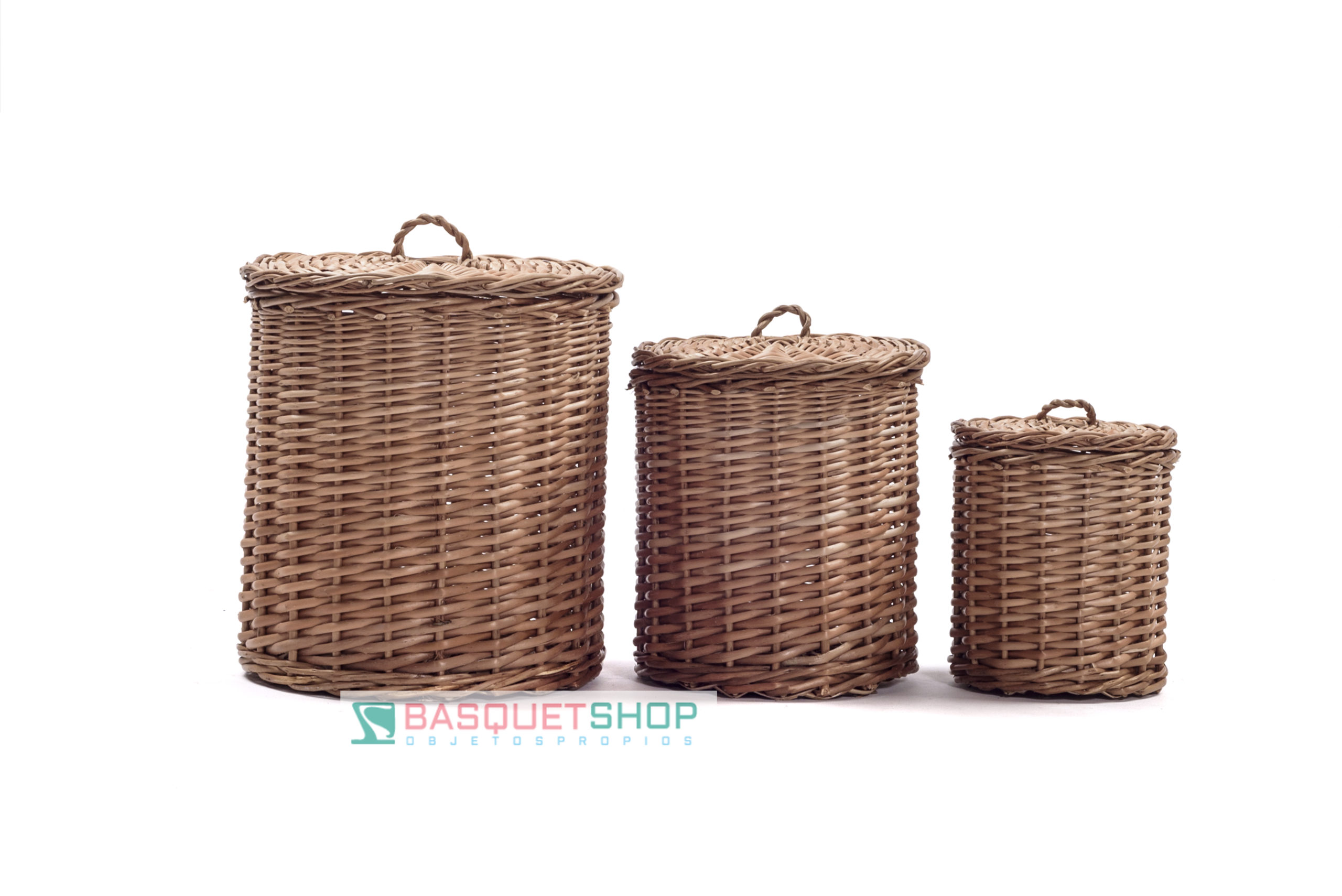 Tacho con Tapa Chico 20×20 cm Mimbre | Basket Shop