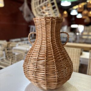 Ánfora Bombe Mimbre 25 cm con 2 Manijas | Basket Shop